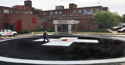 Hospital heliport painting