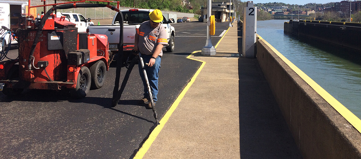 Crack Sealing Municipal Property